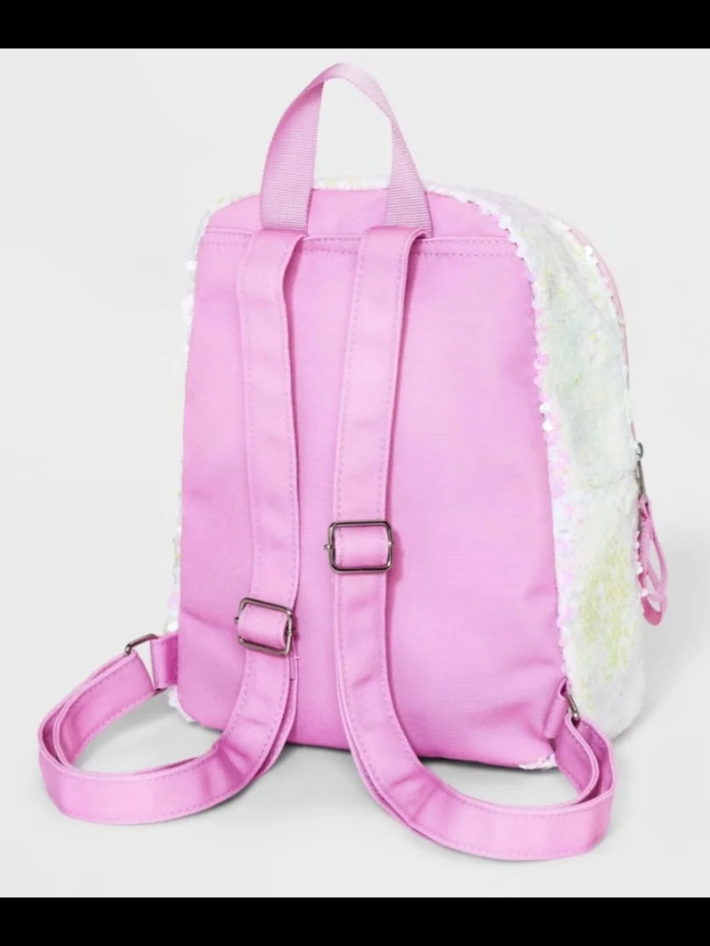 Kids Pink Sequin Llama Backpack - Cute Pom-Pom Design